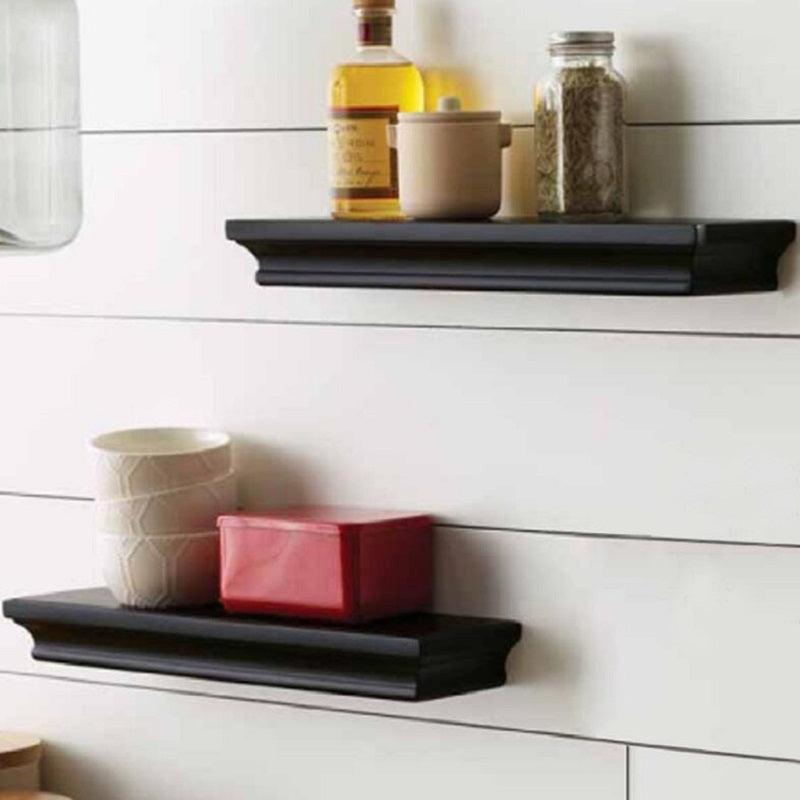 AHDECOR-HOME 家居/室内设计软件 2 PCS / Black AHDECOR Floating Shelves Wall Mounted Display Storage Shelves, Wall Shelf for Home and Office Decor, Black Finish, 4" Deep, Set of 2