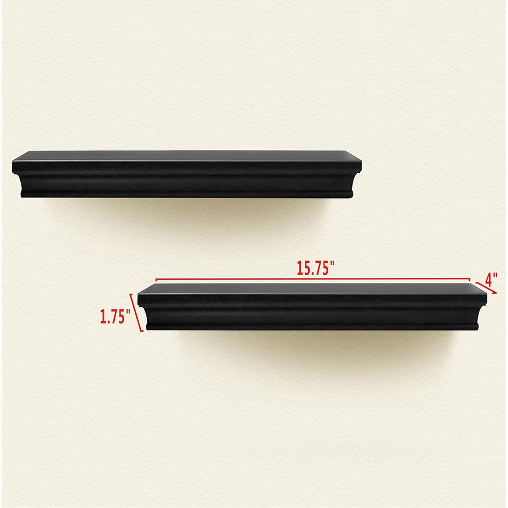 AHDECOR-HOME 家居/室内设计软件 2 PCS / Black AHDECOR Floating Shelves Wall Mounted Display Storage Shelves, Wall Shelf for Home and Office Decor, Black Finish, 4" Deep, Set of 2