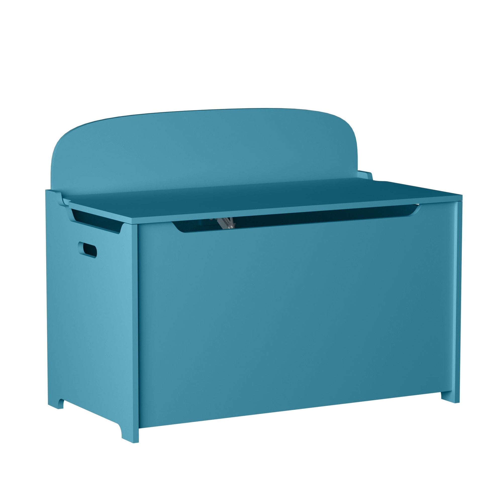 AHDECOR 30" Kids Wooden Toy Box/Bench with Safety Hinged Lid (Teal)