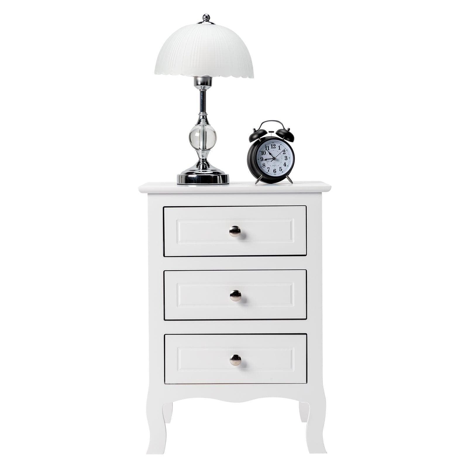 Ah-decor 45*38*63cm Country Style Three Drawer Night Table Large Size White