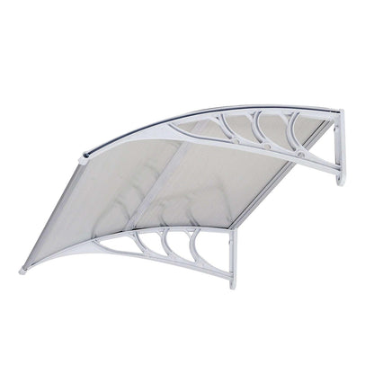 Ah-decor Awnings 39.37 x 31.5  Inch (100 x 80 Cm) Household Application Door & Window Awnings Transparent Board & White Holder