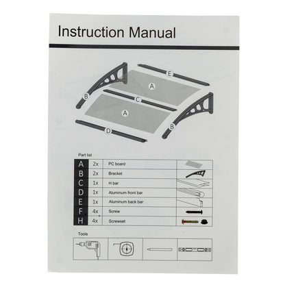 AHDECOR Home awnings Door and Window Awnings Brown Board Black Holder