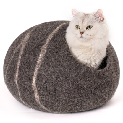 AH-DECOR cat bed Cat Cave Bed -Handmade Wool Cat Bed Cave with Mouse Toy