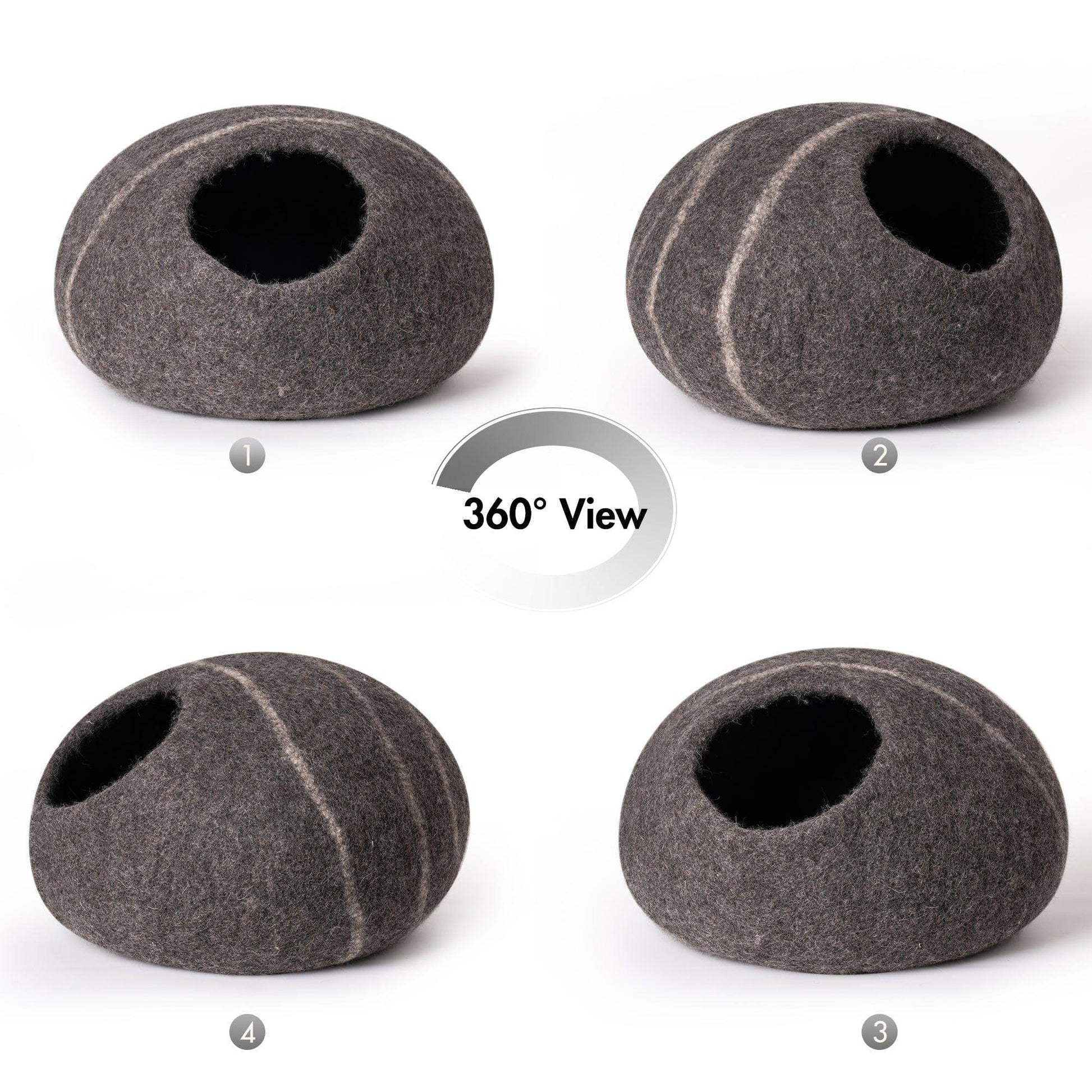 AH-DECOR cat bed Cat Cave Bed -Handmade Wool Cat Bed Cave with Mouse Toy