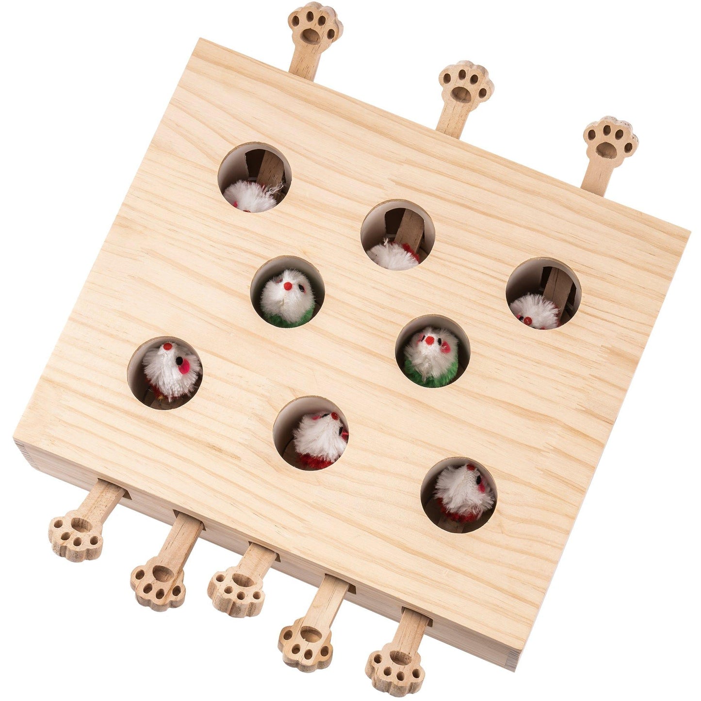 AH-DECOR cat supplies Cat Toy,Interactive Whack-a-mole Solid Wood Toys for Cats