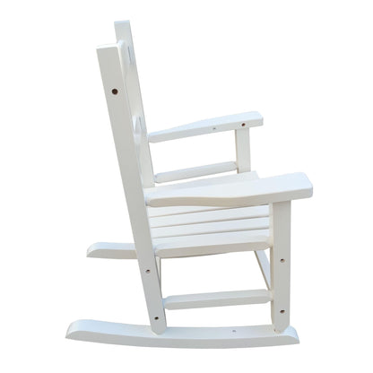 AHDECOR Children's rocking white chair- Indoor or Outdoor -Suitable for kids-Durable-populus wood