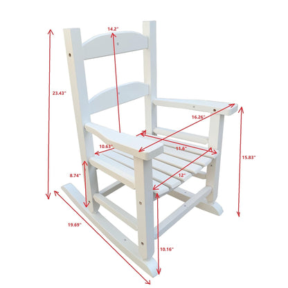 AHDECOR Children's rocking white chair- Indoor or Outdoor -Suitable for kids-Durable-populus wood