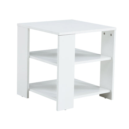 Ah-decor end table Living Room White Side Table  for Storage and  Decor