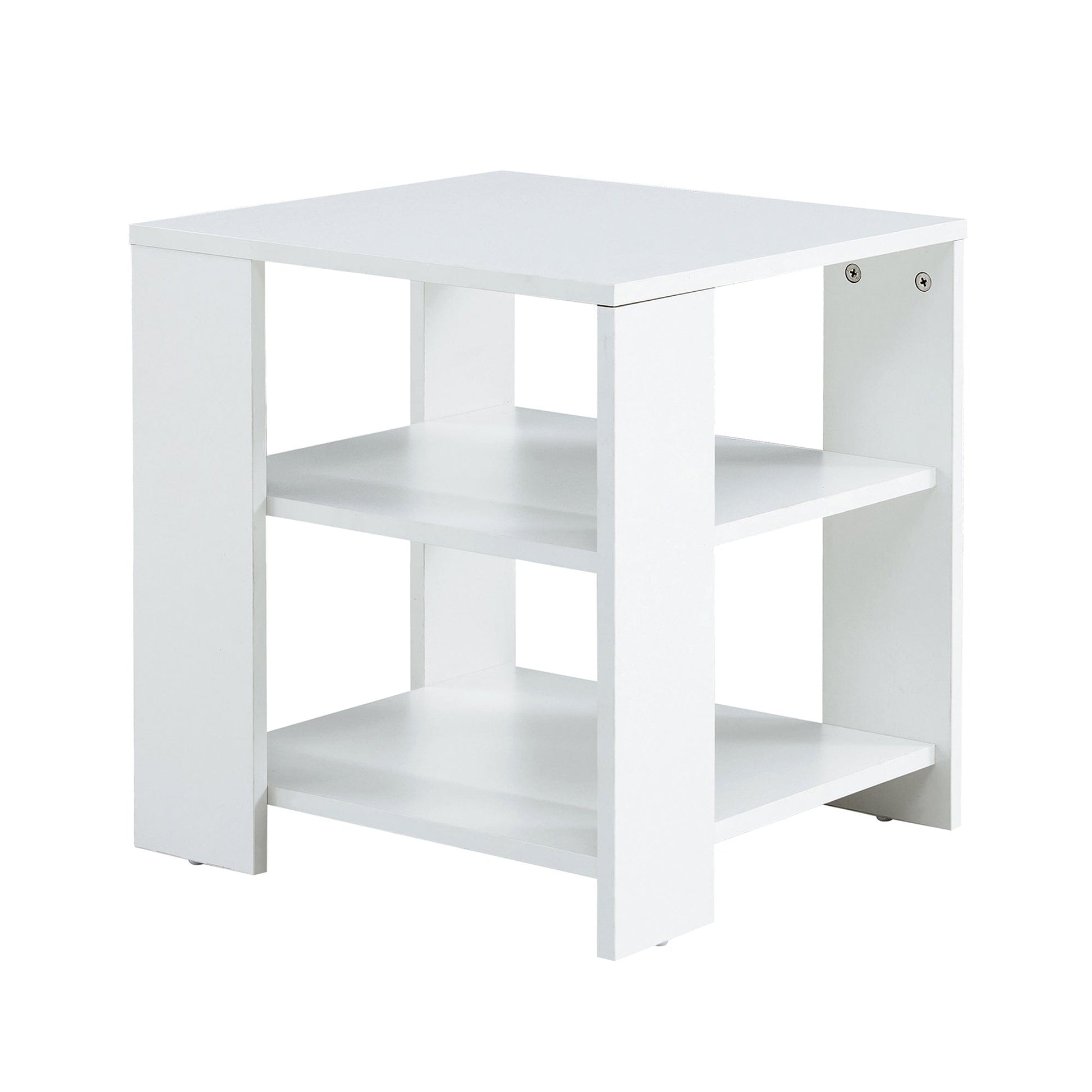 Ah-decor end table Living Room White Side Table  for Storage and  Decor