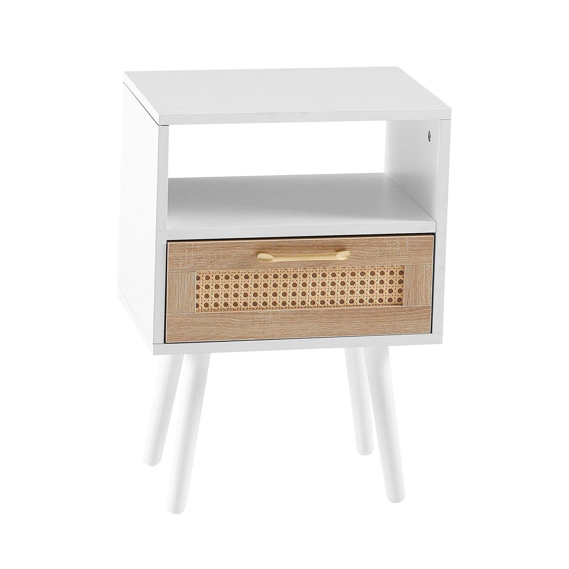 Ah-decor end tables White Storage Side Table for Home Decor