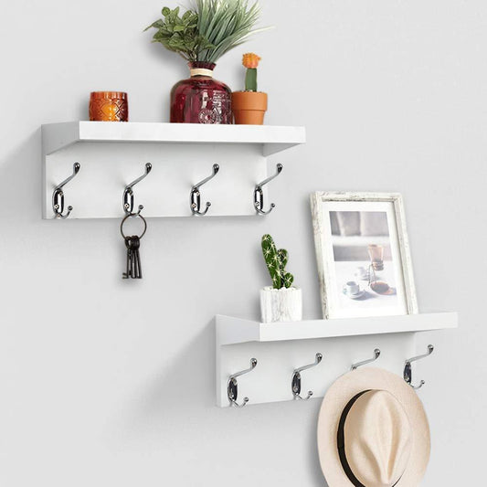 Ah-decor entry hook White / 15 inch Wall Hanging Organizer with 4 Sturdy Hooks