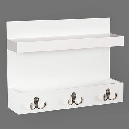 Ah-decor entry hook White AHDECOR White Entryway Wall Organizer, Storage Organizer Hanging Coat Shelf with Holder Rack