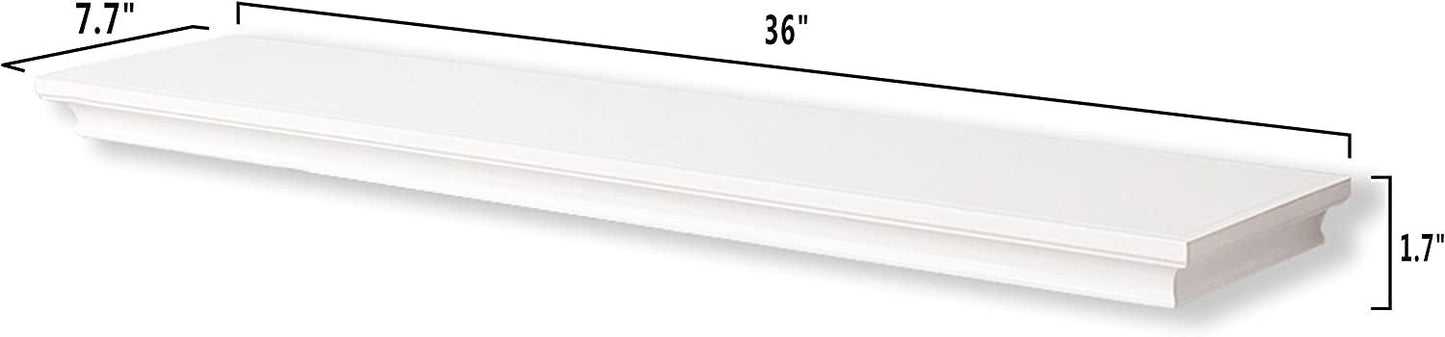 AHDECOR-HOME Floating shelves 36 inch / white 36" White deep floating shelve for Living Room, Bathroom, and Kitchen