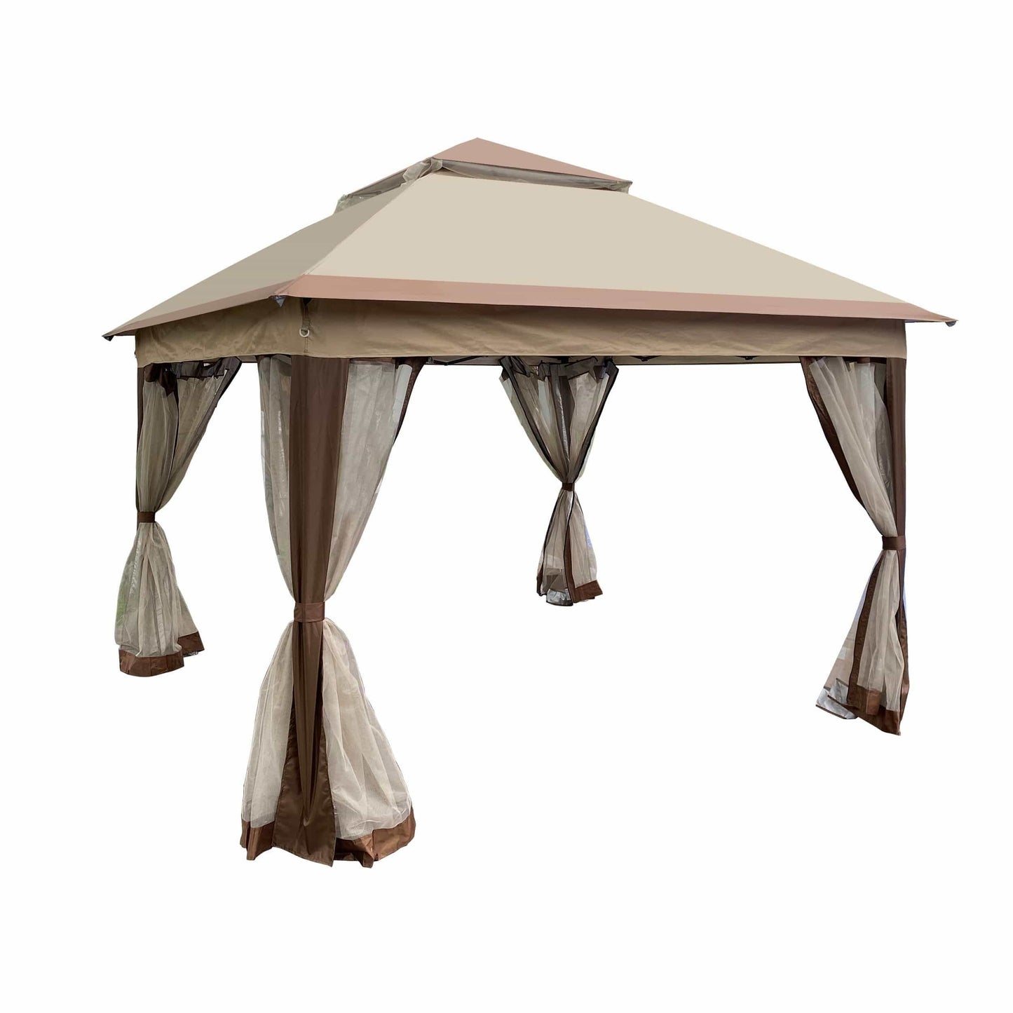 AH-DECOR Gazebo Outdoor 11x 11Ft Pop Up Gazebo Canopy With Removable Zipper Netting,2-Tier Soft Top Event Tent,Suitable For Patio Backyard Garden Camping Area