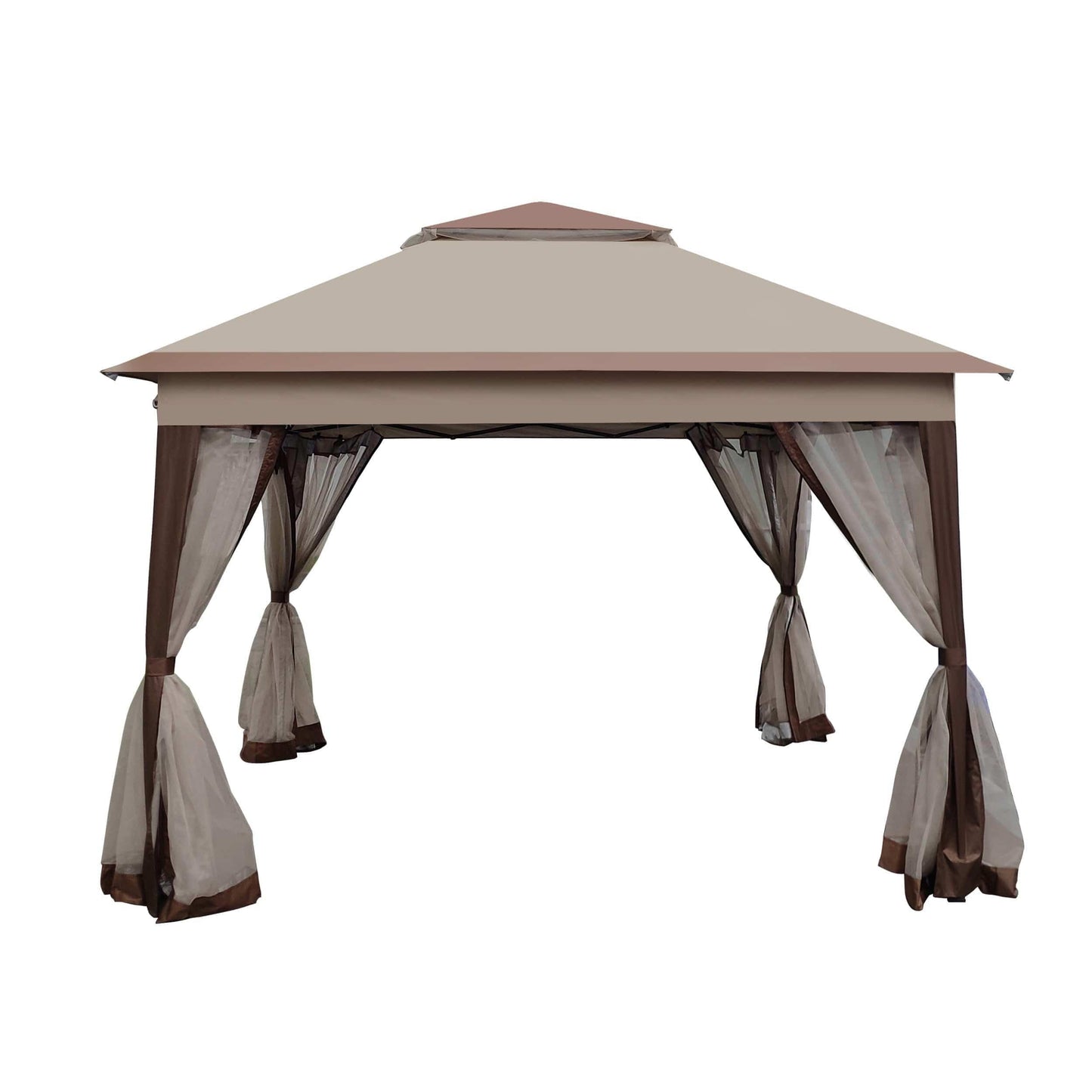 AH-DECOR Gazebo Outdoor 11x 11Ft Pop Up Gazebo Canopy With Removable Zipper Netting,2-Tier Soft Top Event Tent,Suitable For Patio Backyard Garden Camping Area