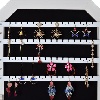 Ah-decor Jewelry Armoire with Mirror Mirror Fashion Simple Jewelry Storage Cabinet  Can Be Hung On The Door Or Wall