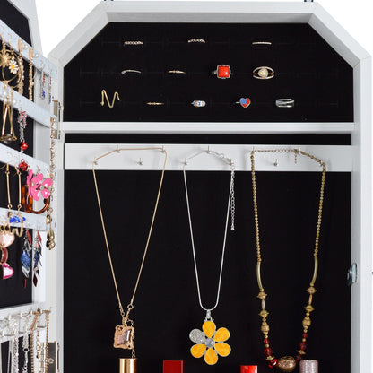 Ah-decor Jewelry Armoire with Mirror Mirror Fashion Simple Jewelry Storage Cabinet  Can Be Hung On The Door Or Wall