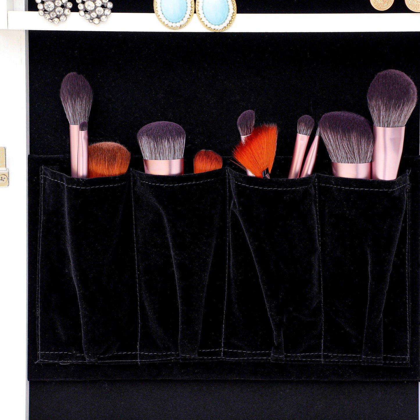 AH-DECOR Jewelry Holders Fashion Simple Jewelry Storage Mirror Cabinet With LED Lights,For Living Room Or Bedroom