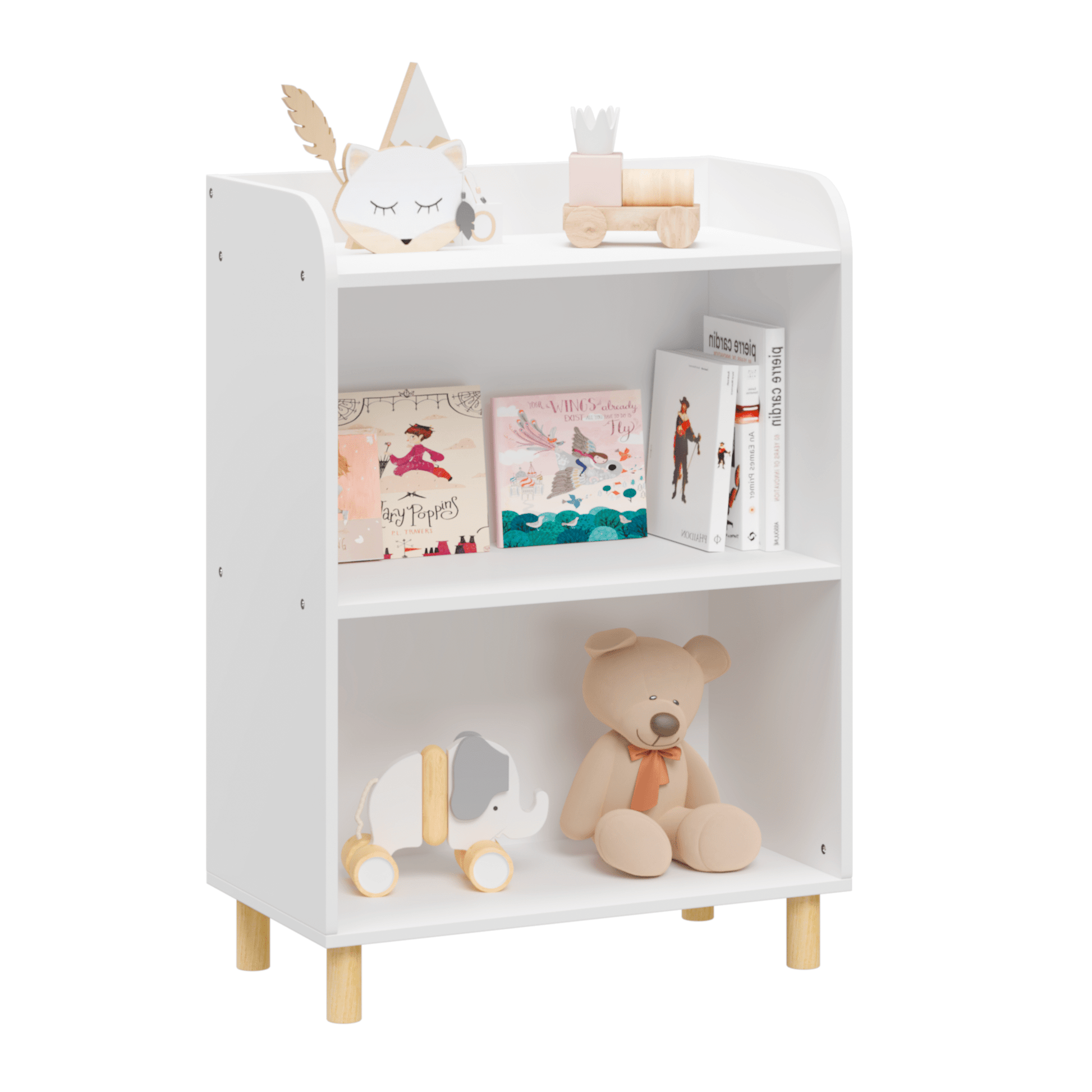 AHDECOR Kids 3-Tier Bookcase, Children's Book Display, Bookshelf Toy Storage Cabinet Organizer for Children's Room, Playroom, Nursery