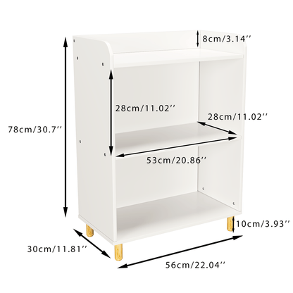 AHDECOR Kids 3-Tier Bookcase, Children's Book Display, Bookshelf Toy Storage Cabinet Organizer for Children's Room, Playroom, Nursery