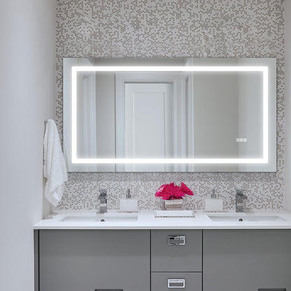 AH-DECOR led mirror LED Bathroom Mirror 60x 32  Inch with lights, anti-Fog & Dimming Led Bathroom Vanity Mirror