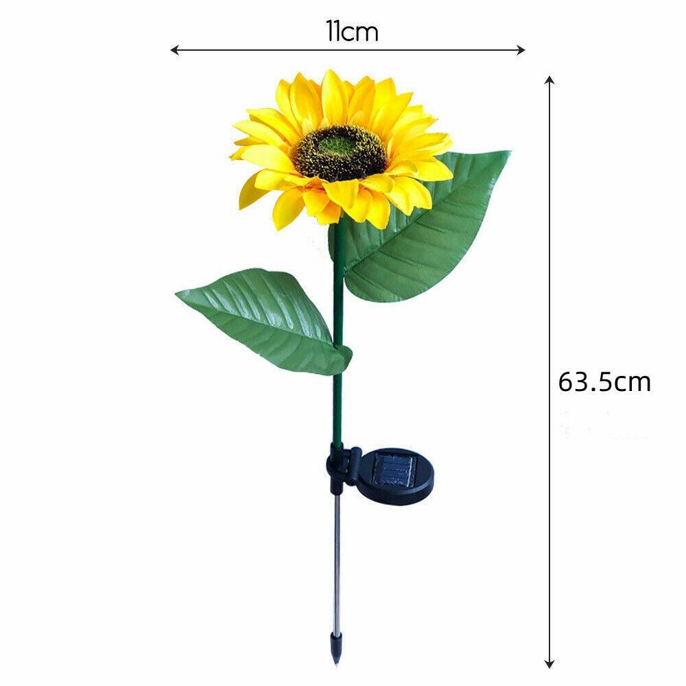 Ah-decor lighting Outdoor Solar Garden Stake Lights; Upgraded LED Solar Powered Light with 20 LED Sunflower;  Waterproof Solar Decorative Lights for Garden;  Patio;  Backyard (2 Pack)