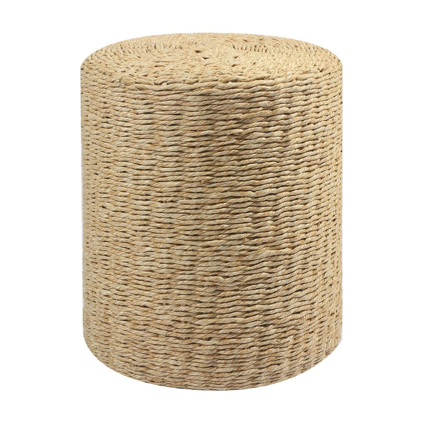 Ah-decor ottoman Decor Round Pouf Ottoman Double-Strand Beige Paper Rope Pouf Footrest, Foot Stool, for Bed Room Living | Room | Accent Seat