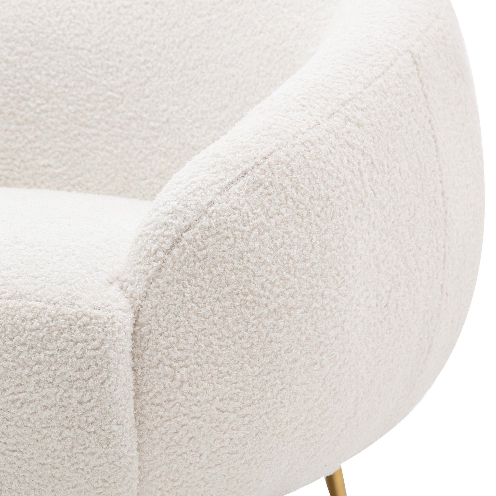 AH-DECOR ottoman White Accent Chair with Ottoman for bedroom and living room