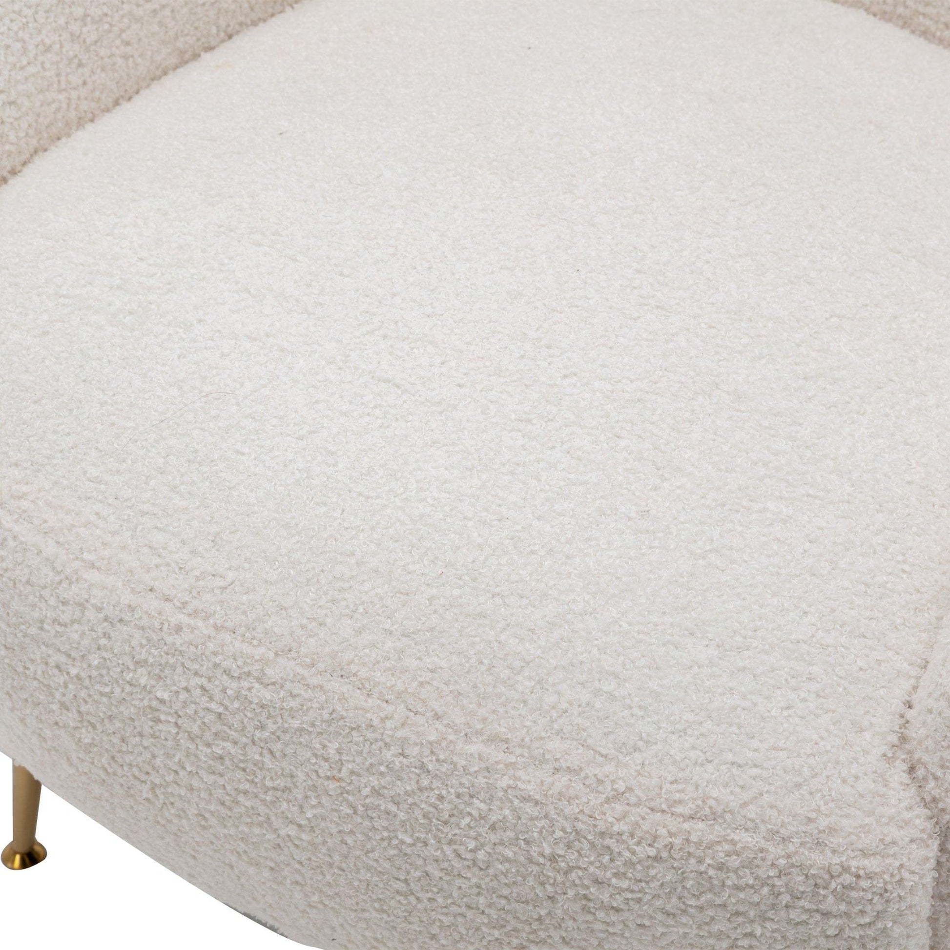 AH-DECOR ottoman White Accent Chair with Ottoman for bedroom and living room