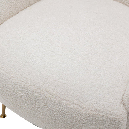 AH-DECOR ottoman White Accent Chair with Ottoman for bedroom and living room