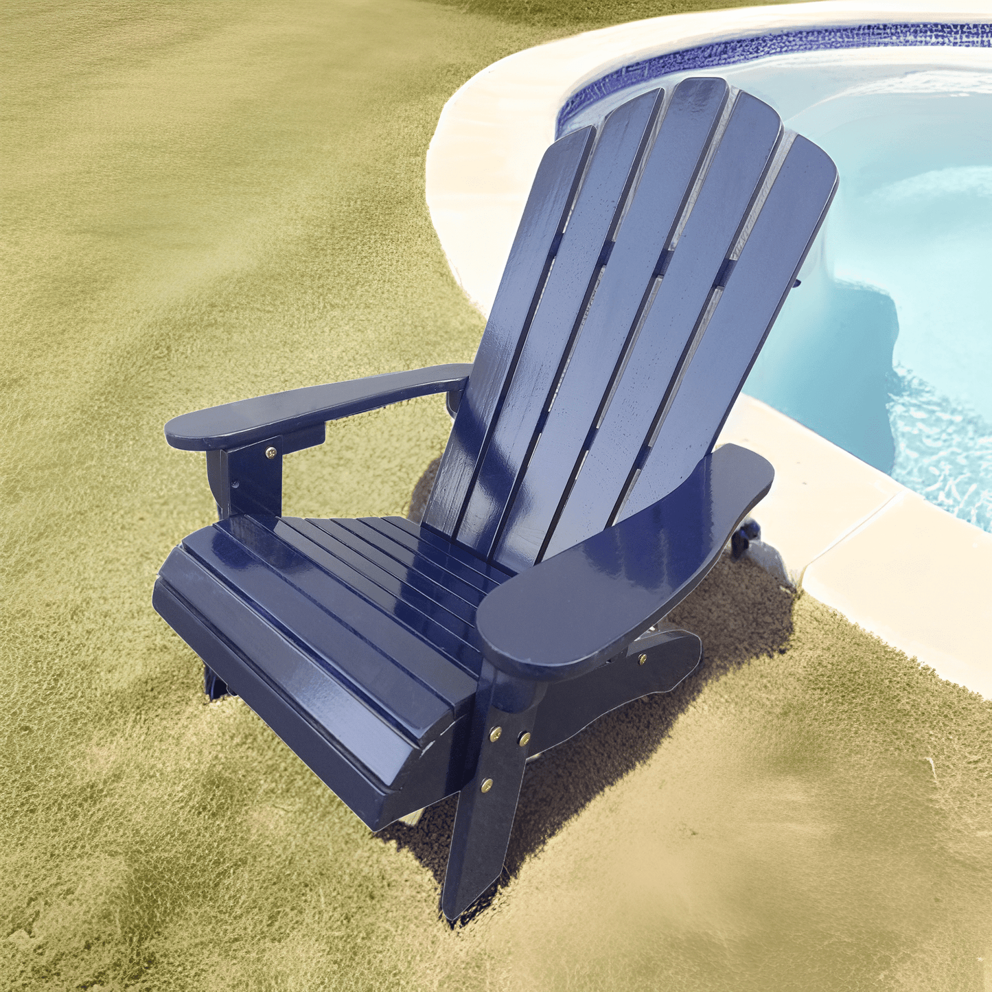 AH-DECOR Outdoor or indoor Wood blue children Adirondack chair