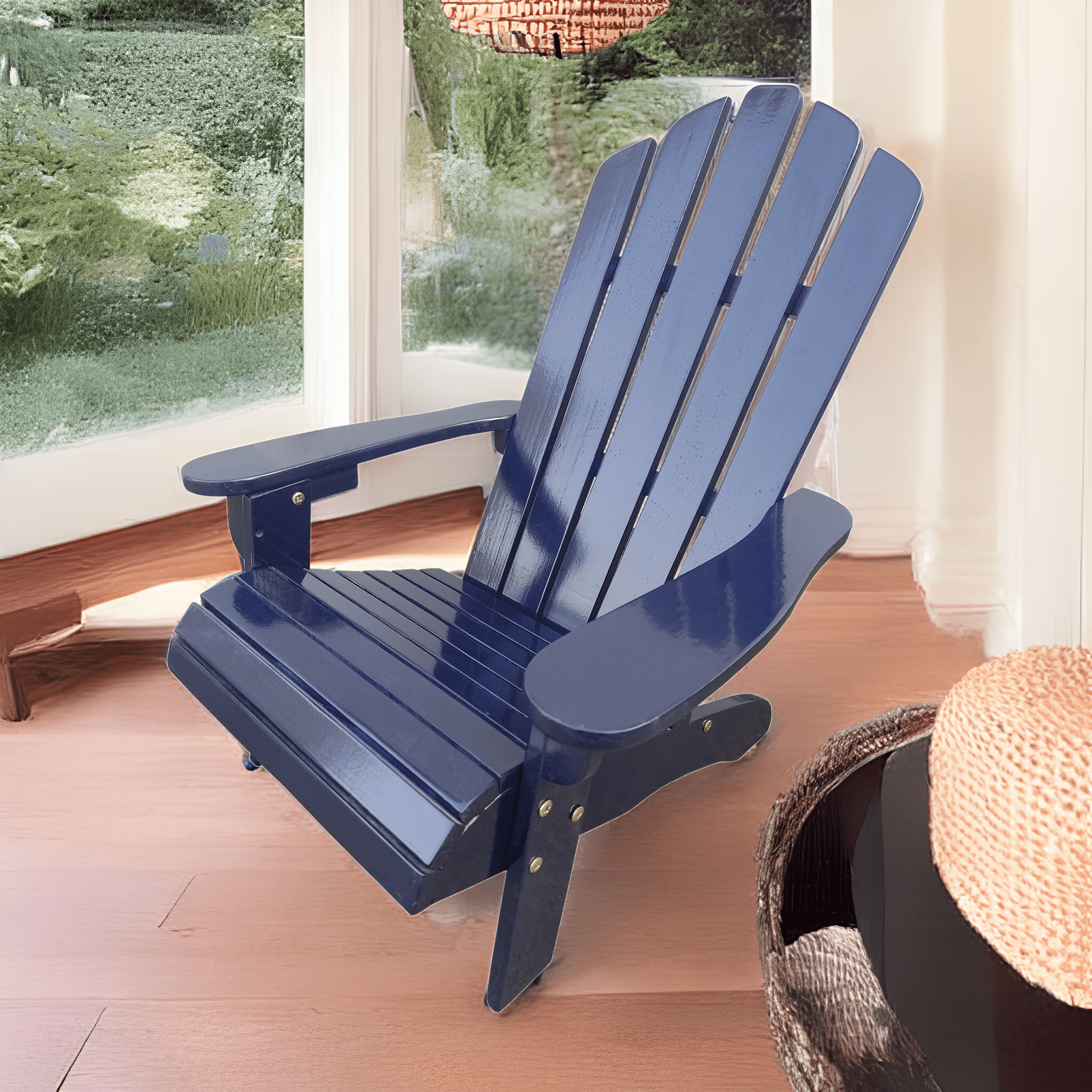 AH-DECOR Outdoor or indoor Wood blue children Adirondack chair