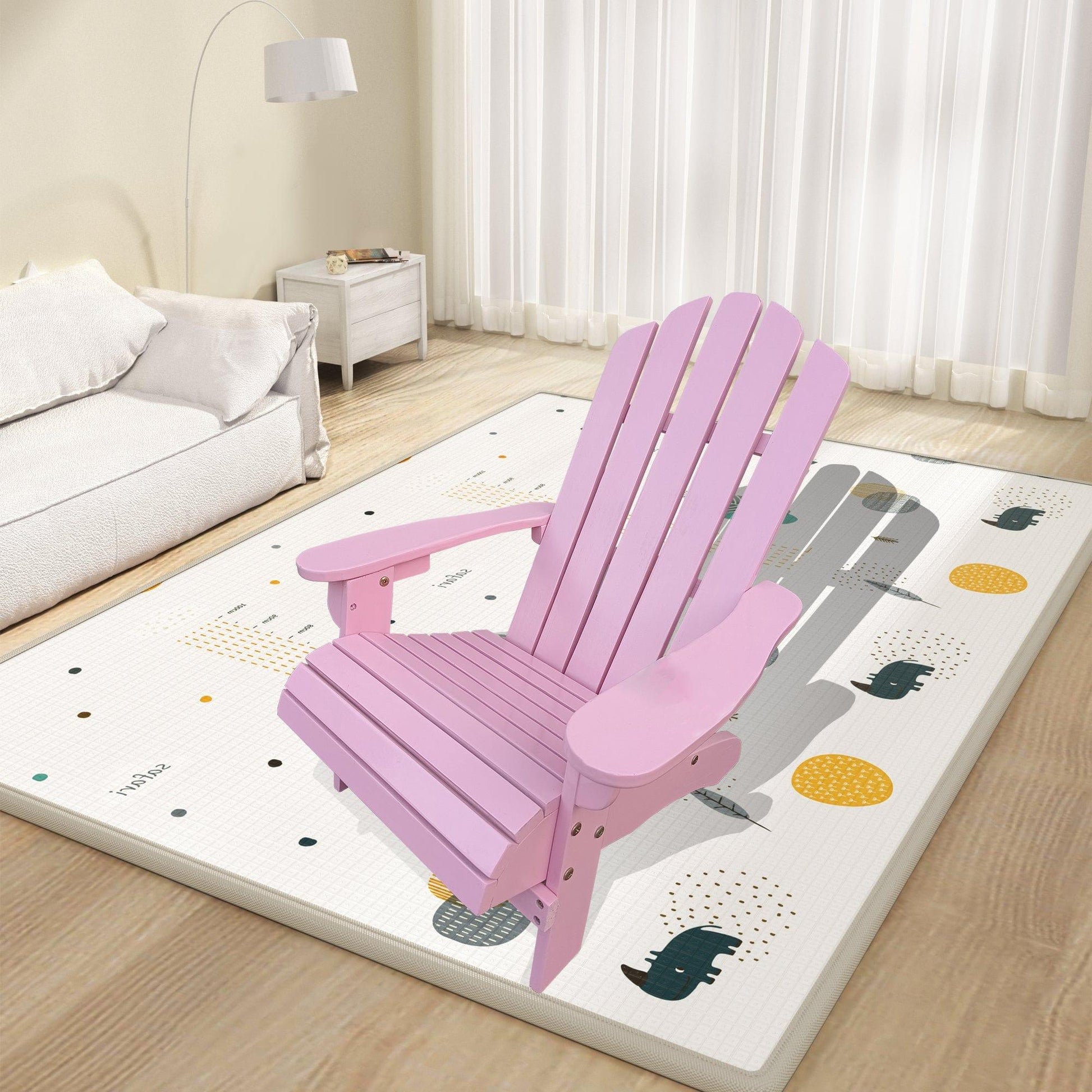 AHDECOR Outdoor or indoor Wood pink children Adirondack chair