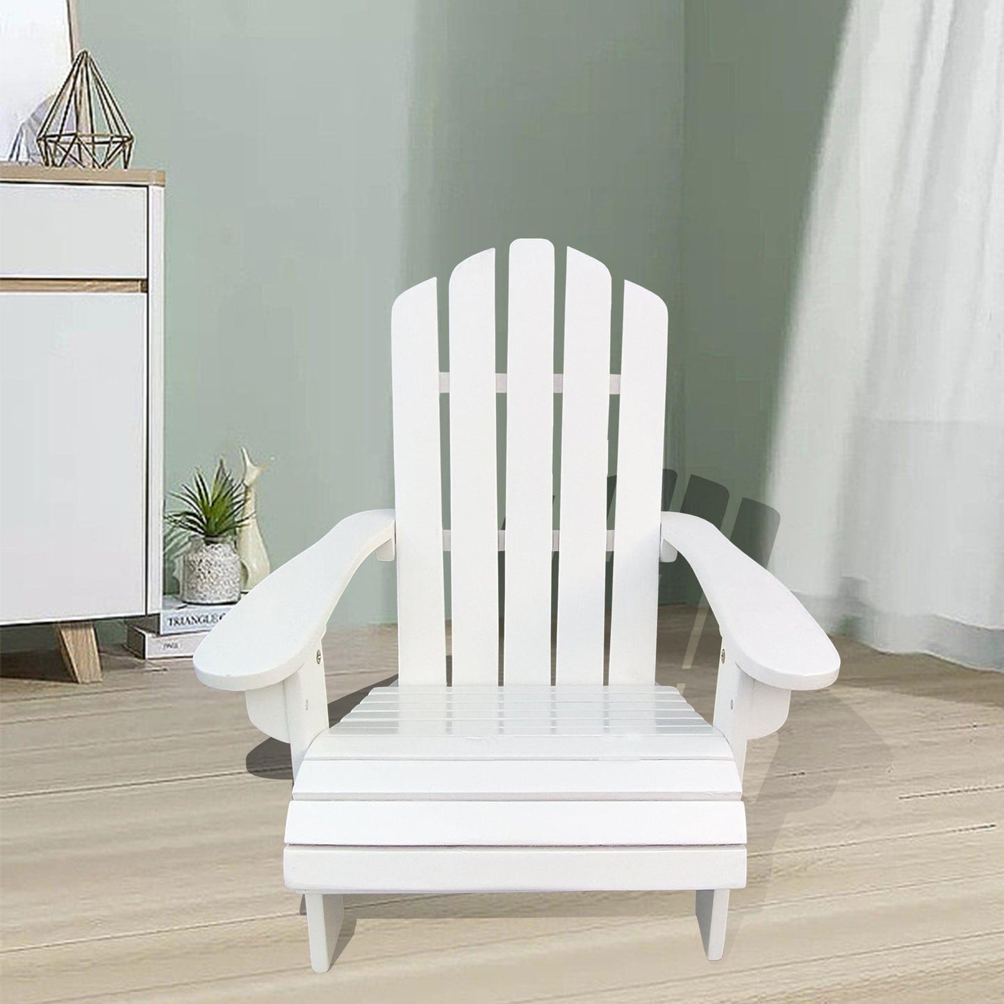 AHDECOR Outdoor or indoor Wood white children Adirondack chair