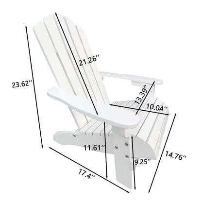 AHDECOR Outdoor or indoor Wood white children Adirondack chair