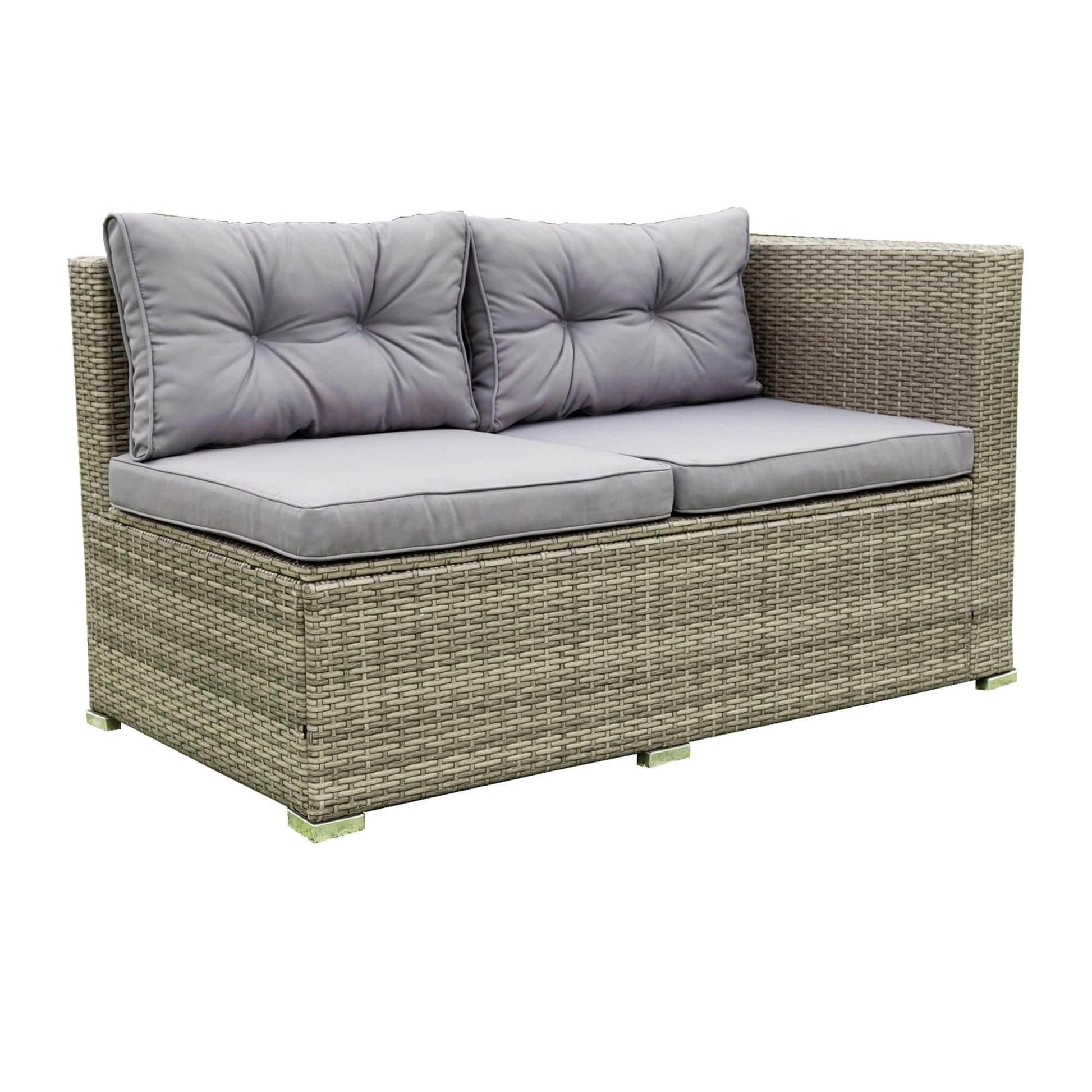 AHDECOR Patio Furniture Sets 4 Pieces Patio Sectional Wicker Rattan Outdoor Furniture Sofa Set with Storage Box Grey