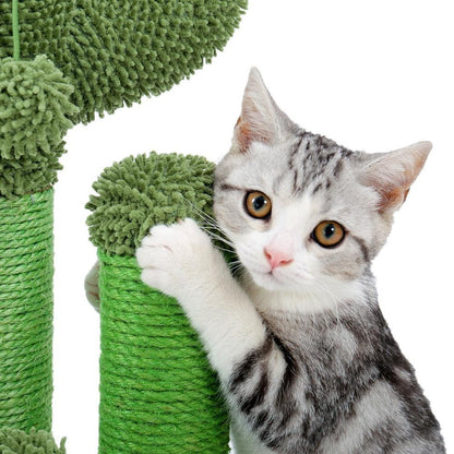 Ah-decor pet supplies Cat Scratching Post; Cactus Cat Scratchers Kitten Scratch Pole with Natural Sisal Rope for Indoor Cats; Vertical Cactus Cat Tree for Adult Cats and Kittens