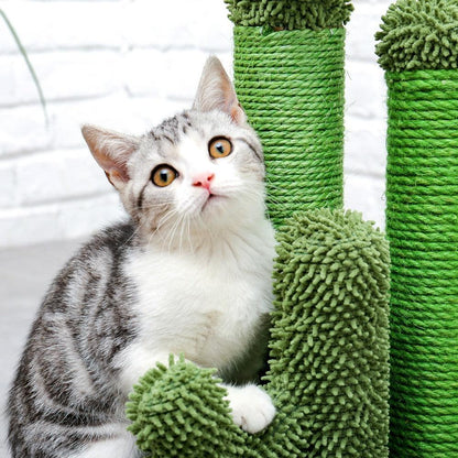 Ah-decor pet supplies Cat Scratching Post; Cactus Cat Scratchers Kitten Scratch Pole with Natural Sisal Rope for Indoor Cats; Vertical Cactus Cat Tree for Adult Cats and Kittens