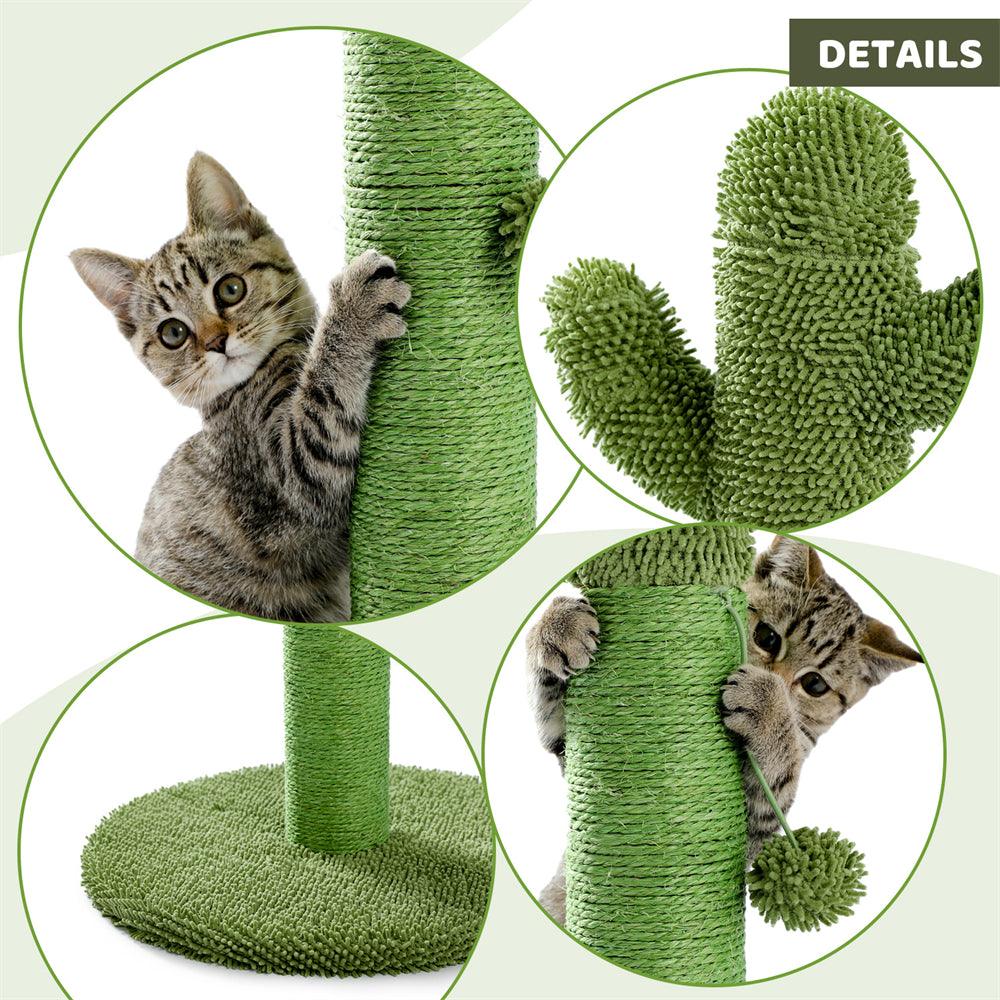 Ah-decor pet supplies Cat Scratching Post; Cactus Cat Scratchers Kitten Scratch Pole with Natural Sisal Rope for Indoor Cats; Vertical Cactus Cat Tree for Adult Cats and Kittens