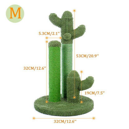 Ah-decor pet supplies Cat Scratching Post; Cactus Cat Scratchers Kitten Scratch Pole with Natural Sisal Rope for Indoor Cats; Vertical Cactus Cat Tree for Adult Cats and Kittens