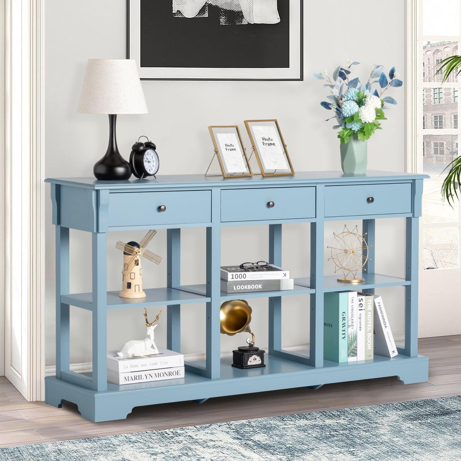 AH-DECOR sofa tabels 3 Drawers console table with Storage Cabinet