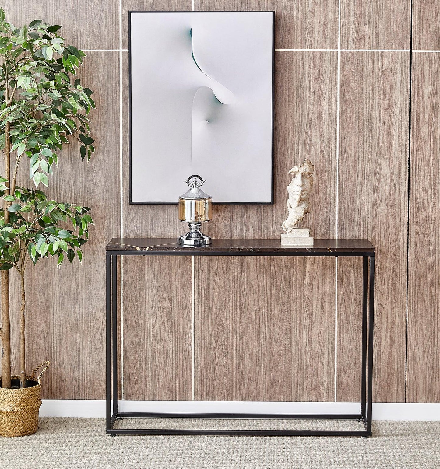 AHDECOR-HOME sofa tabels Black Metal Modern console table for bedroom, dinning room, kitchen room