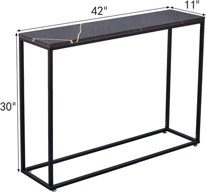 AHDECOR-HOME sofa tabels Black Metal Modern console table for bedroom, dinning room, kitchen room