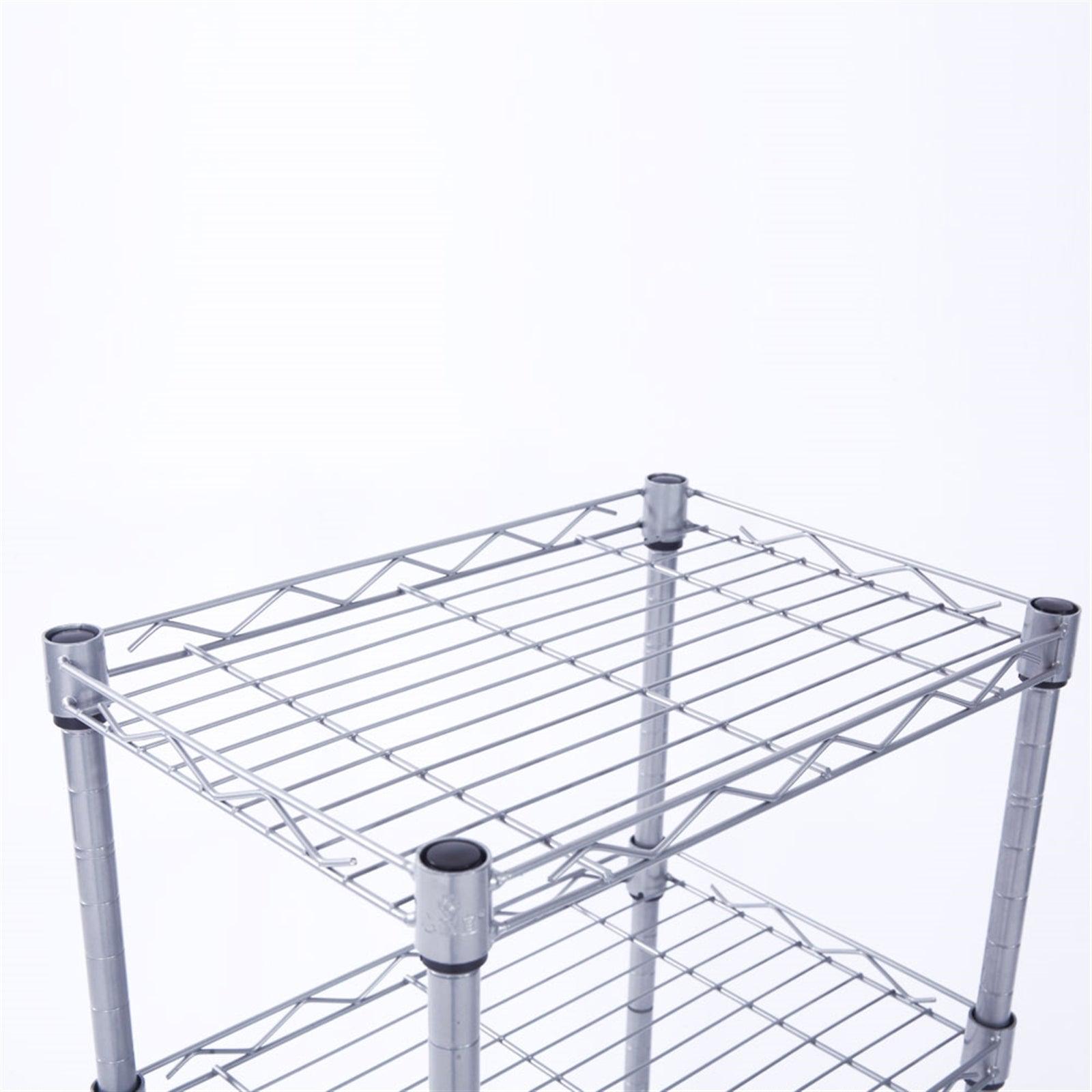 Ah-decor Storage Rack Length(cm) 47.50	Width(cm) 28.50 XM-207S Rectangle Carbon Steel Metal Assembly 4-Shelf Storage Rack Silver Gray