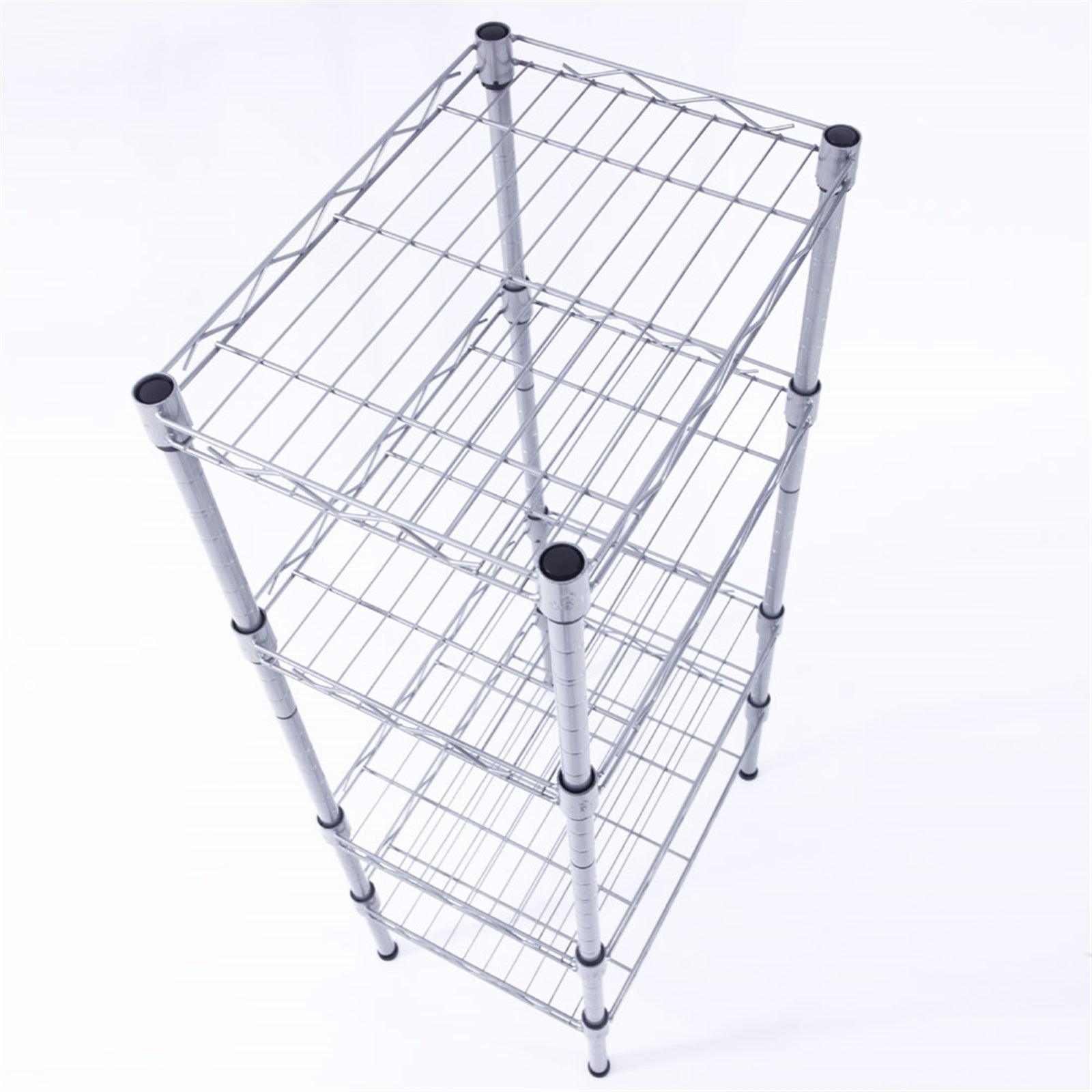 Ah-decor Storage Rack Length(cm) 47.50	Width(cm) 28.50 XM-207S Rectangle Carbon Steel Metal Assembly 4-Shelf Storage Rack Silver Gray