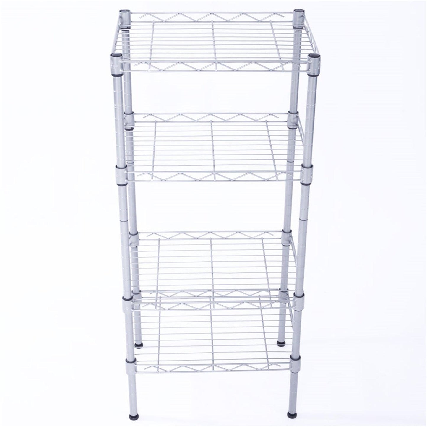 Ah-decor Storage Rack Length(cm) 47.50	Width(cm) 28.50 XM-207S Rectangle Carbon Steel Metal Assembly 4-Shelf Storage Rack Silver Gray