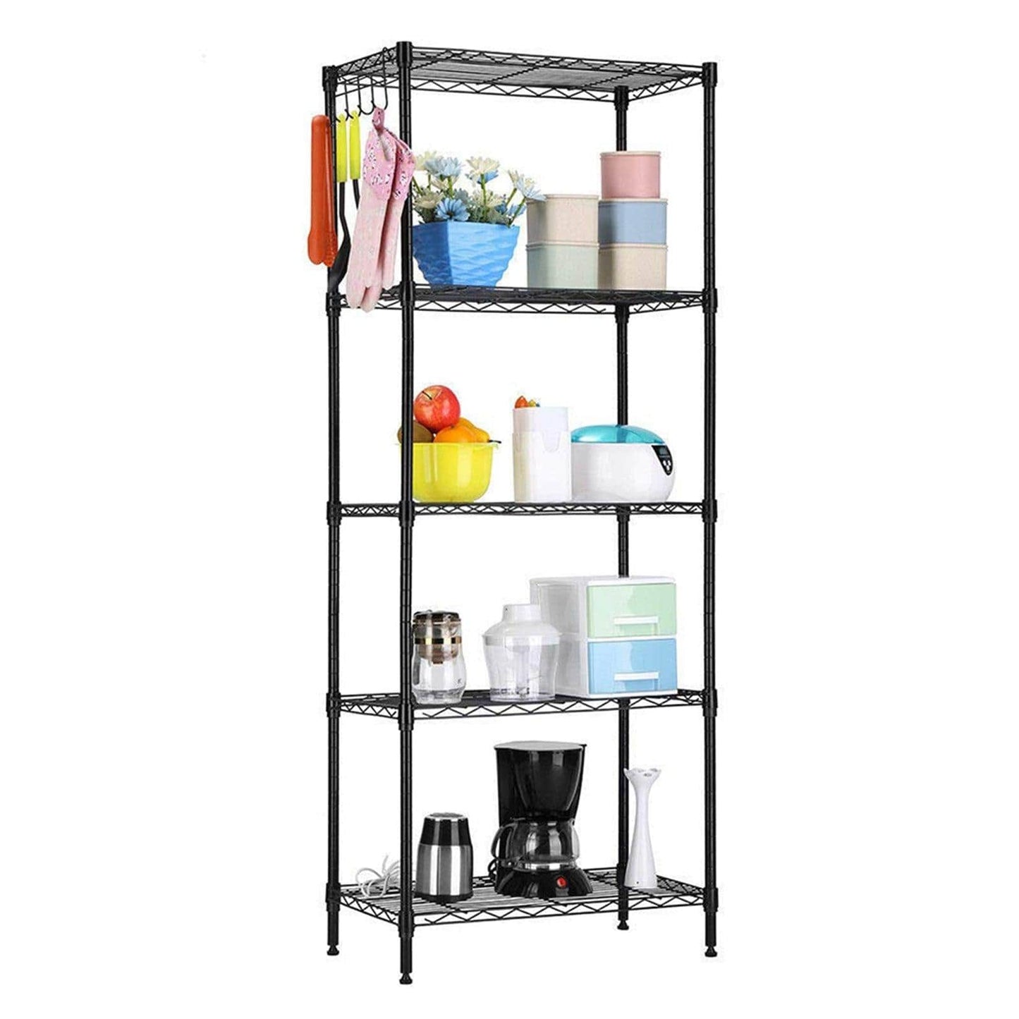 Ah-decor Storage Rack Length(cm)  55.00	Width(cm) 31.00 Changeable Assembly Floor Standing Carbon Steel Storage Rack Black