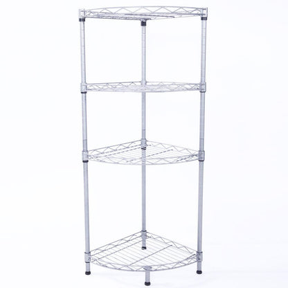 Ah-decor storage shelves Silver Gray XM-243S Fan-shaped Carbon Steel Metal Assembly 4-Tier Storage Rack Silver Gray