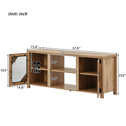 Ah-decpr TV Stand Modern TV Stand for 65'' TV with Large Storage Space, 3 Levels Adjustable shelves, Magnetic Cabinet Door, Entertainment Center for Living Room, Bedroom