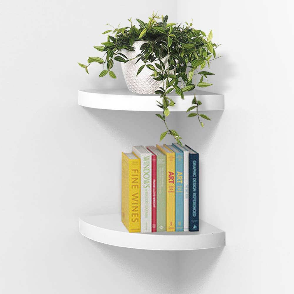 AH-DECOR wall shelf Arc edge / White White Corner Shelf Set of 2 Wall Mounted